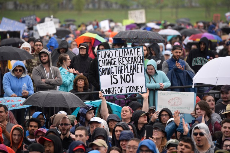 Many of President Trump's vocal critics made their voices heard via the march. (AP Photo/Sait Serkan Gurbuz)