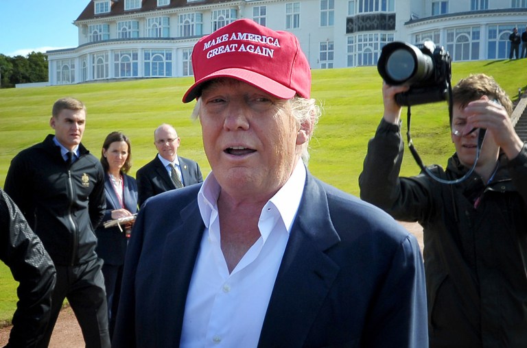Donald Trump said in Scotland Friday that he supports Britain's vote to exit the European Union, and compared it to his own effort in the U.S. to 'take America back.' Jane Barlow/PA Wire URN:26698252