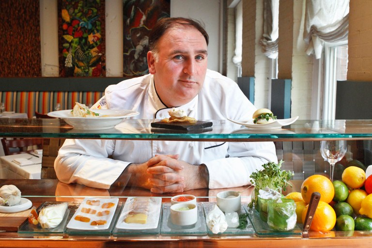 President Trump's company and high-profile D.C. chef José Andrés have agreed to a settlement in a lawsuit that stems from the chef's decision to pull out of a planned restaurant in Trump's hotel. (AP Photo/Jacquelyn Martin)