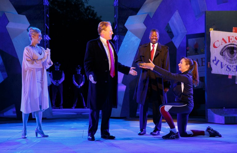 A theater has the right to make a hurtful production. But those who feel hurt by it have the right to criticize and decline to finance it. (Joan Marcus/The Public Theater via AP)