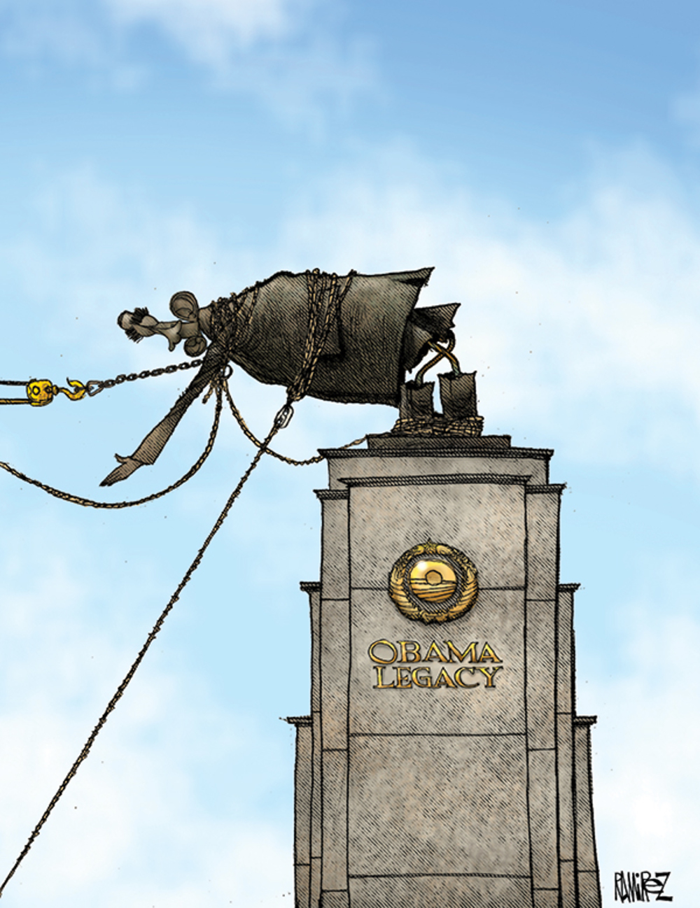 Obama Toppled