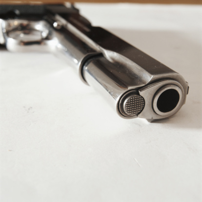 Handgun muzzle, close-up