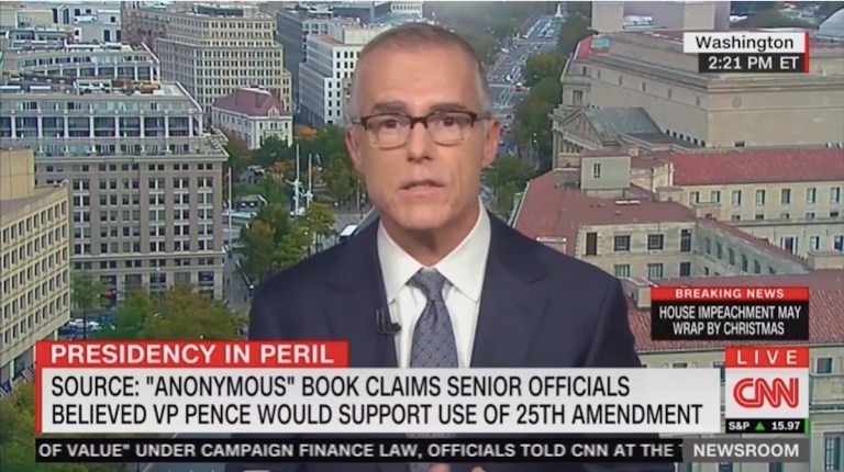 Andrew McCabe surprised by White House 25th Amendment list discussed in book