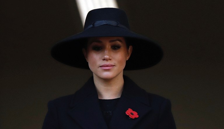 Meghan, Duchess of Sussex attends the Remembrance Sunday ceremony at the Cenotaph in Whitehall in London, Sunday, Nov. 10, 2019. Remembrance Sunday is held each year to commemorate the service men and women who fought in past military conflicts. (Matt Dunham/AP)