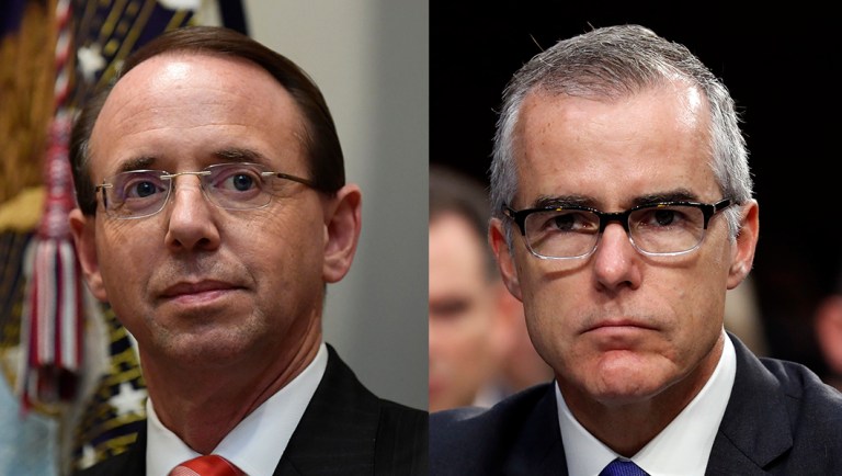 Rosenstein says McCabe was ‘not fully candid’ about Comey’s memos