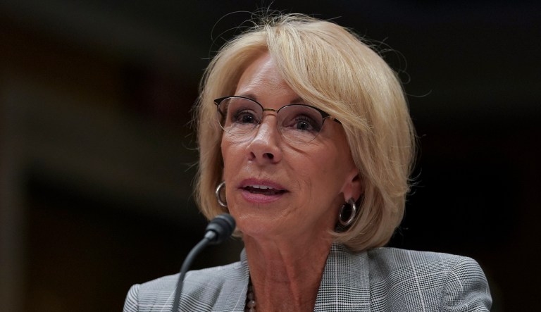 Education Secretary Betsy DeVos testifies during a Senate Subcommittee on Labor, Health and Human Services, Education, and Related Agencies Appropriations hearing on June 5, 2018.