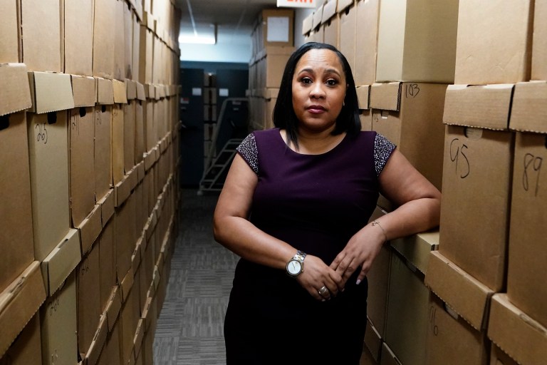 Fulton County District Attorney Fani Willis poses for a photo at her office.
