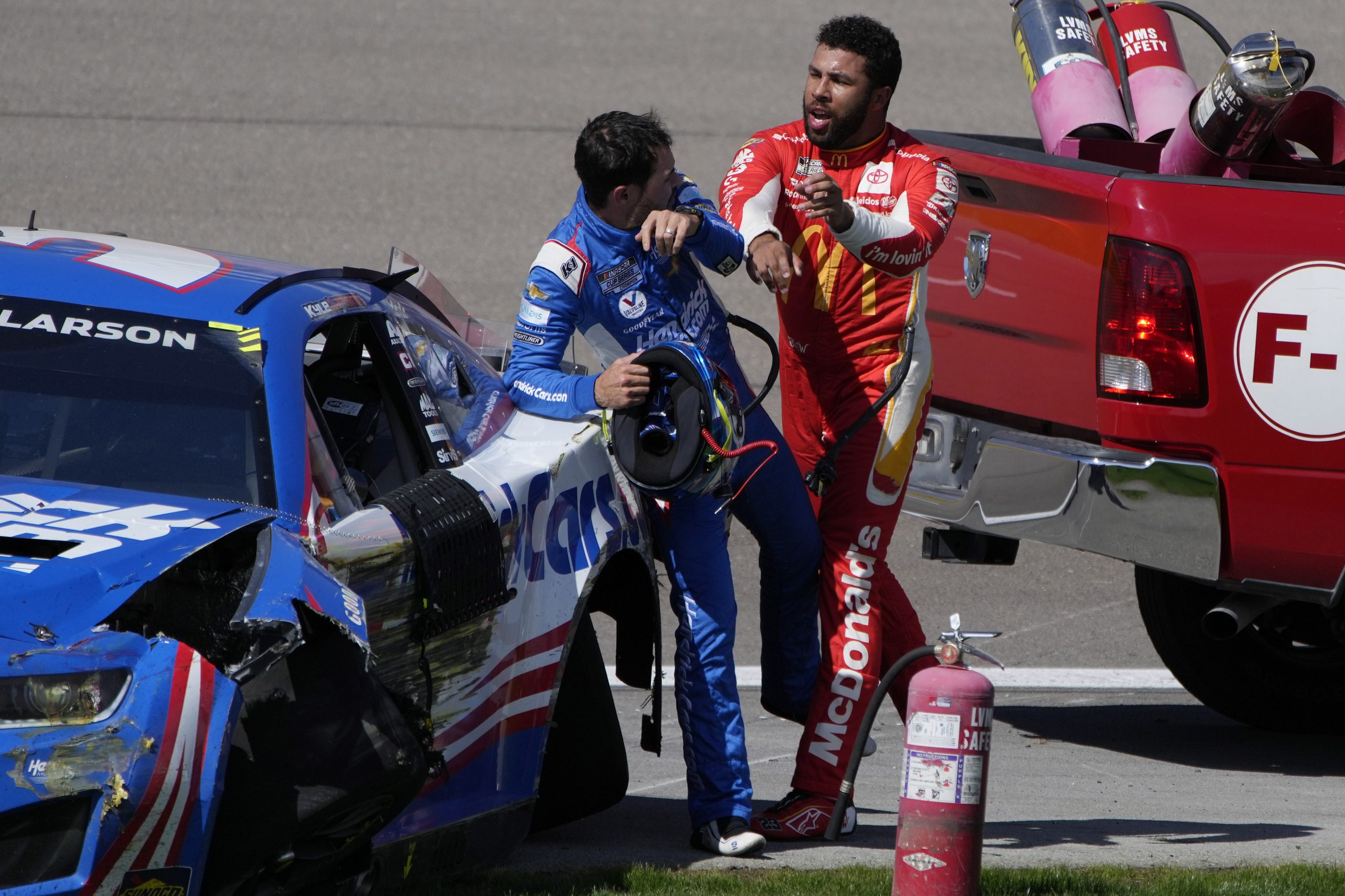 NASCAR racer Bubba Wallace returns to track after for suspension for intentional wreck and fight