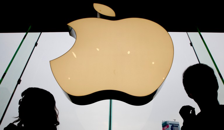 An Apple logo is displayed at the Apple store in International Financial Center (IFC) shopping Mall, in Hong Kong. 