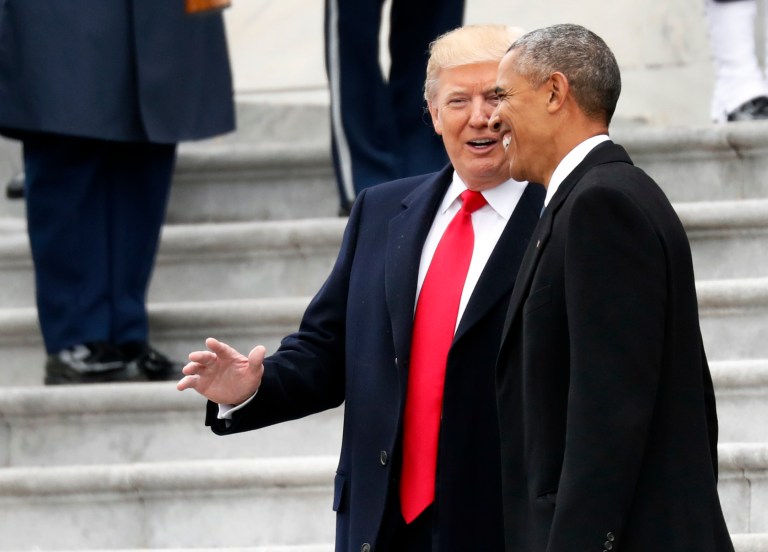 Trump asked Obama to list the three greatest issues America was facing. (AP Photo/Alex Brandon)