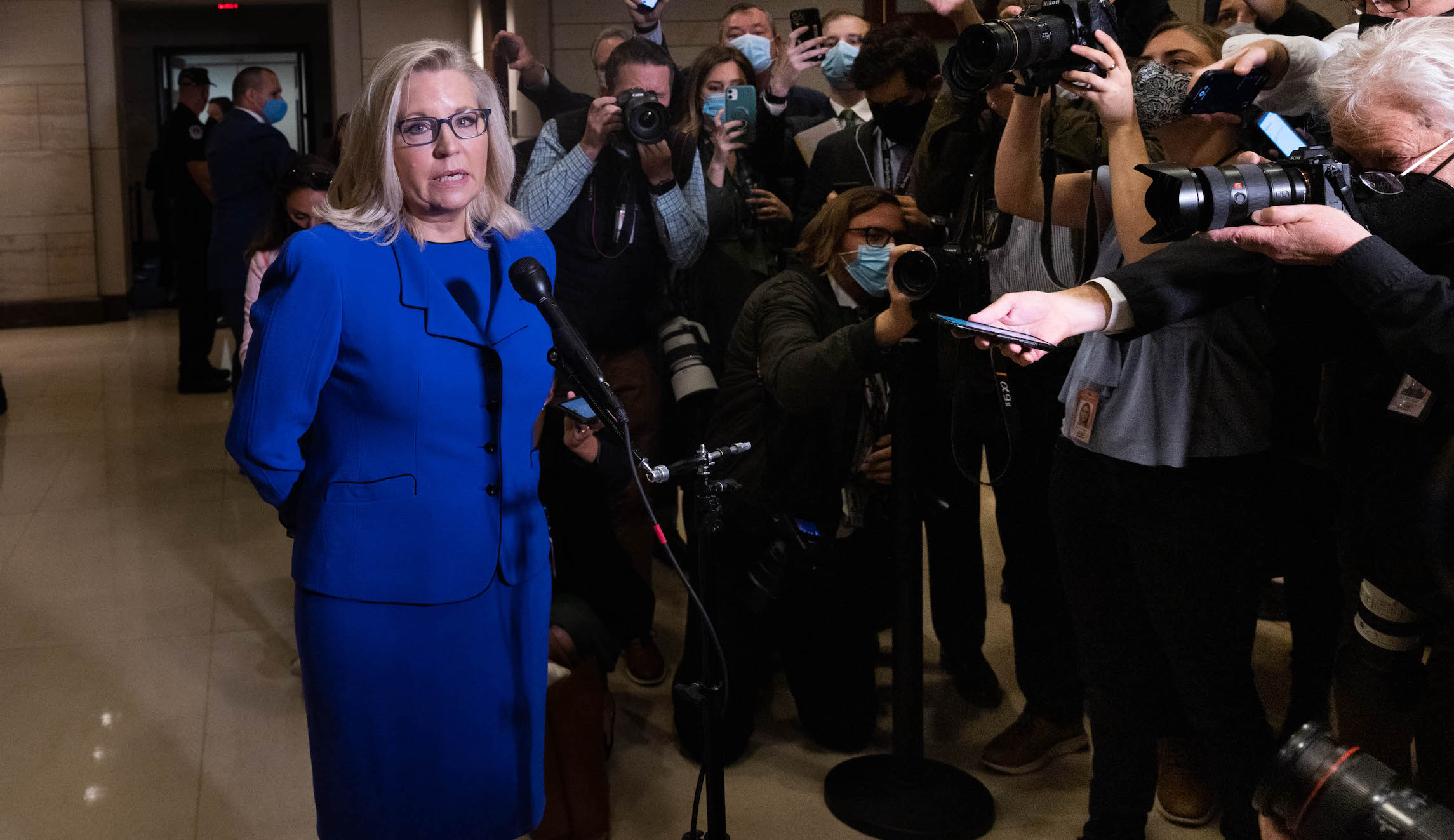 Cheney got a standing ovation as she was pushed out the door
