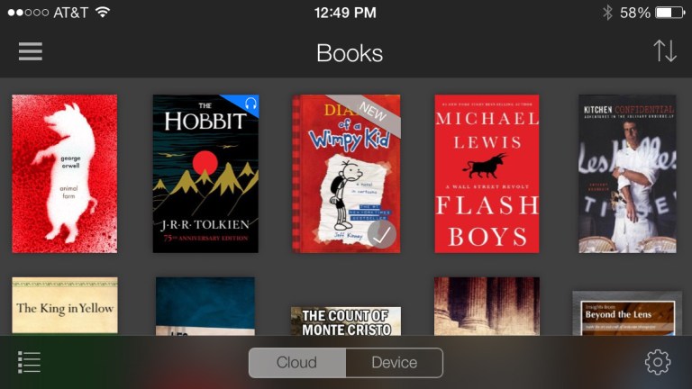 This screen shot taken from an iPhone shows five books, top row, available through Amazon's Kindle Unlimited subscription service. The service will allow unlimited access to thousands of electronic books and audiobooks for $9.99 a month in the online giant's latest effort to attract more users. (AP Photo)