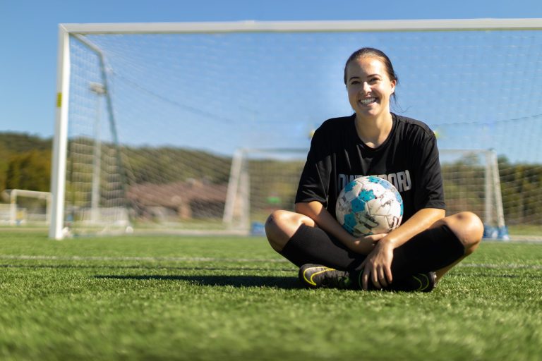 West Virginia State University soccer player Lainey Armistead.