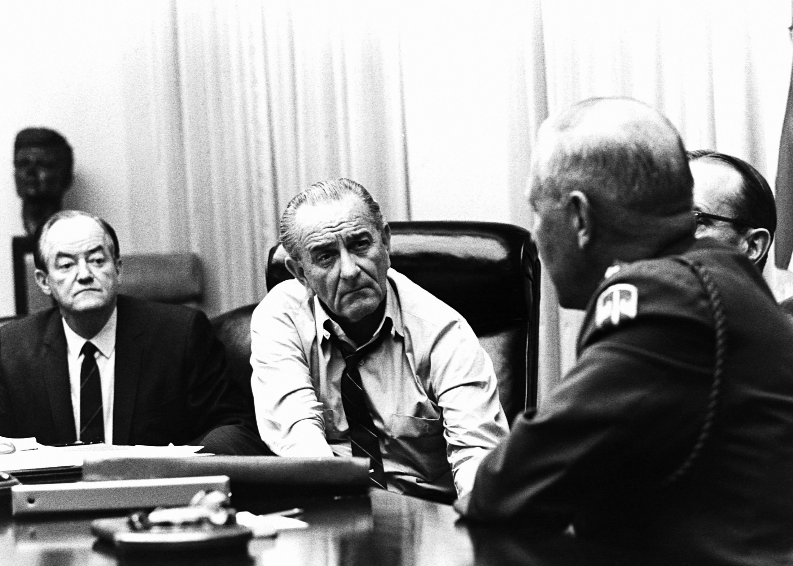 Hubert Humphrey, Lyndon Johnson, and Creighton Abrams