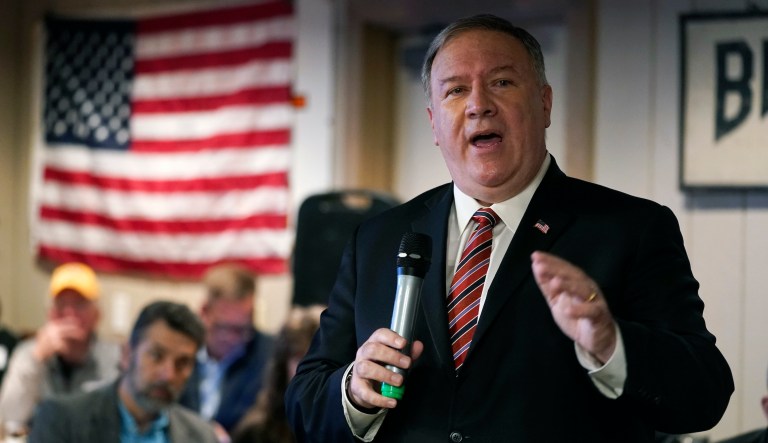Secretary of State Mike Pompeo speaks during a news conference at the State Department, Friday, March 15, 2019, in Washington. 