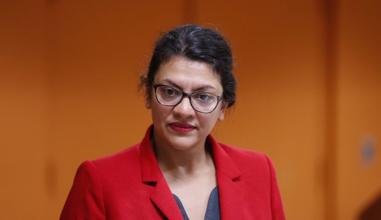 U.S. Rep. Rashida Tlaib, D-Mich. speaks to constituents in Wixom, Mich., Thursday, Aug. 15, 2019. 