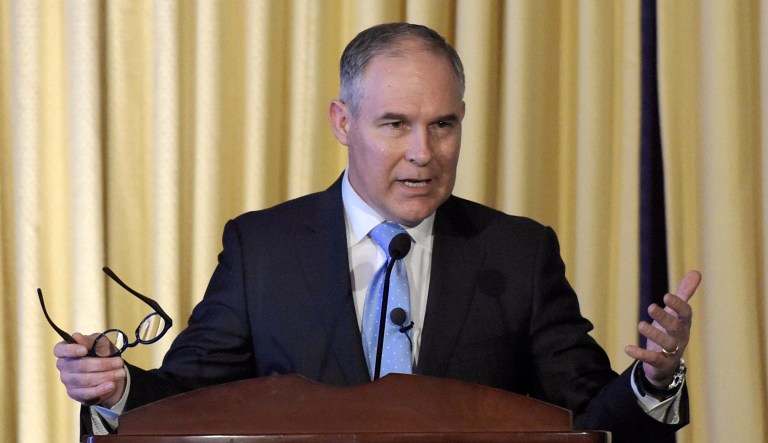 Group asks inspector general to examine the EPA's plan to reassign 10 investigators to serve as bodyguards for Administrator Scott Pruitt. (AP Photo/Susan Walsh, File)