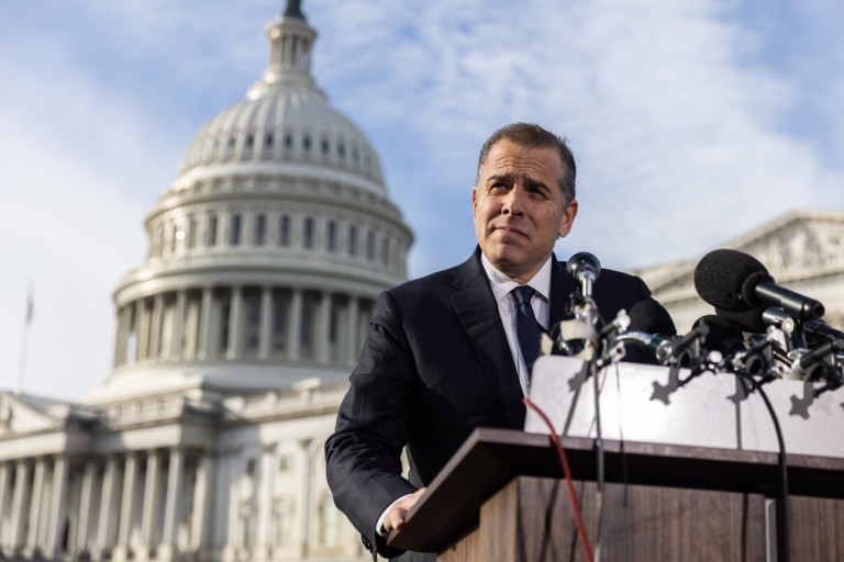 In a rare public address, President Joe Biden's son, Hunter Biden, spoke to reporters outside the Capitol on Dec. 13, 2023. Hunter Biden defied a subpoena from Congress to testify behind closed doors ahead of a House vote on an impeachment inquiry against his father. 