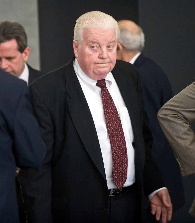 FILE - In this June 28, 2010 file photo, former Chicago police Lt. John Burge enters the Dirksen Federal Building in Chicago. Burge, who was convicted of lying about the torture of suspects by officers under his command is scheduled to be released from a North Carolina federal prison Thursday, Oct. 2, 2014. Burge will be released to a halfway house in Tampa, Fla., to serve the remaining months of a 4 1/2 -year sentence. (AP Photo/Sun-Times Media, Rich Hein, File)  MANDATORY CREDIT, MAGS OUT, NO SALES