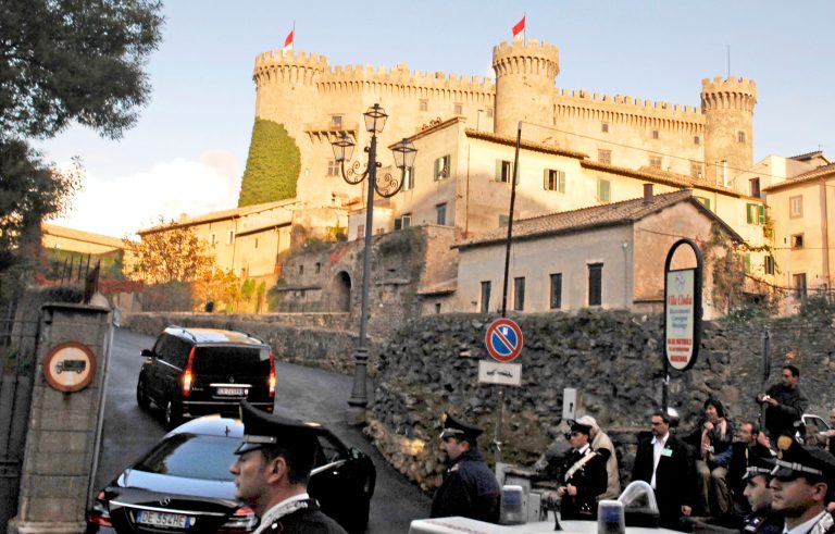 FILE  - In this Nov. 18, 2006 file photo, a dark van followed by a limousine arrives at the Orsini Odescalchi castle in the lakeside town of Bracciano, some 43 kilometers (27 miles) from Rome where U.S. actor Tom Cruise will wed actress Katie Holmes. As Romeo said: 