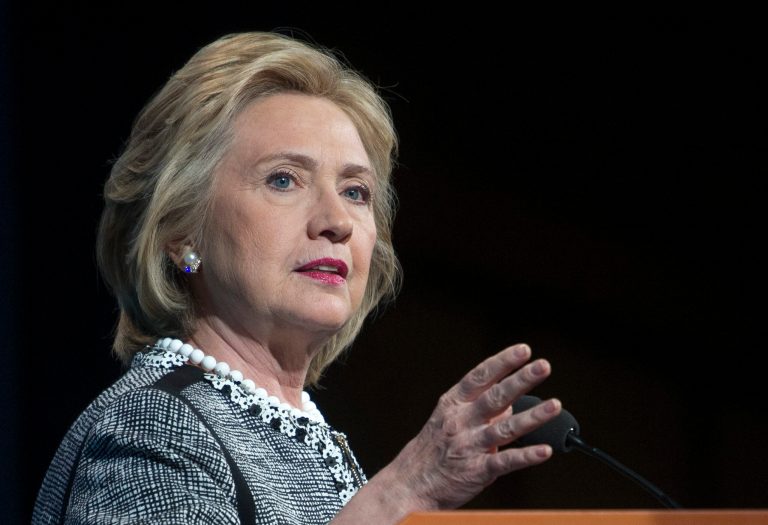 FILE - This May 14, 2014 file photo shows former Secretary of State Hillary Rodham Clinton speaking in Washington. Clinton said Friday, the dream of upward mobility feels further and further out of reach for many Americans struggling in the economy. The potential 2016 Democratic presidential candidate offered her most extensive remarks on promoting economic growth since leaving the State Department. She pointed to the need to promote policies to help struggling workers and young Americans find jobs and get training.(AP Photo/Cliff Owen, File)