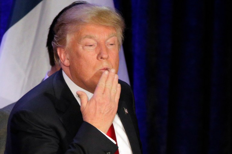 Donald Trump currently leads his Democratic opponent by 4 percentage points or less in Florida, Ohio, Pennsylvania, Iowa, North Carolina and Virginia, according to the UPI-CVoter poll released Monday. (AP Photo/Jae C. Hong)