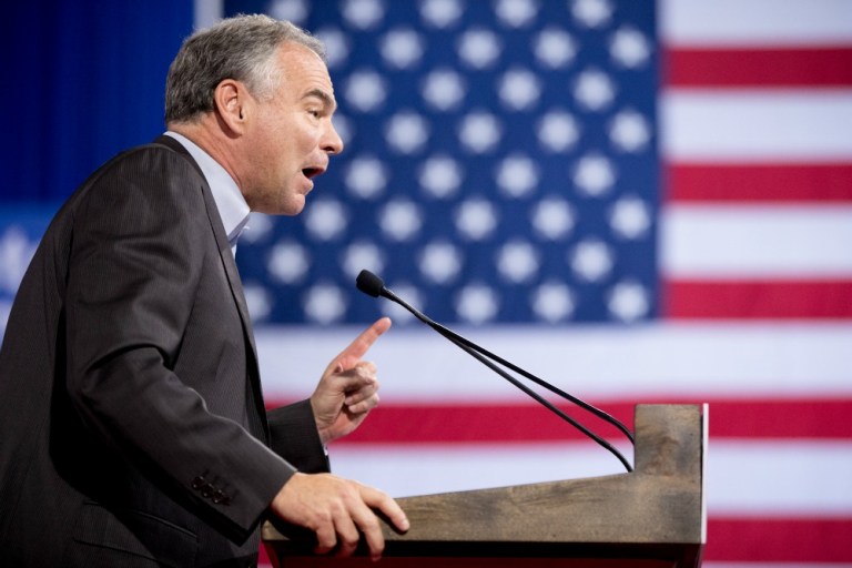 Tim Kaine embraces the inconsistent and dishonest position that human life is sacred, but that people should be allowed to destroy it for pretty much any reason. (AP Photo)