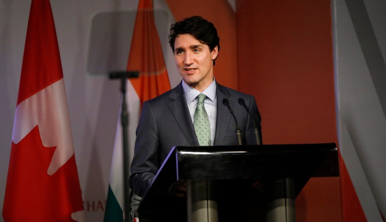 Justin Trudeau, Canada's prime minister, speaks during an event.