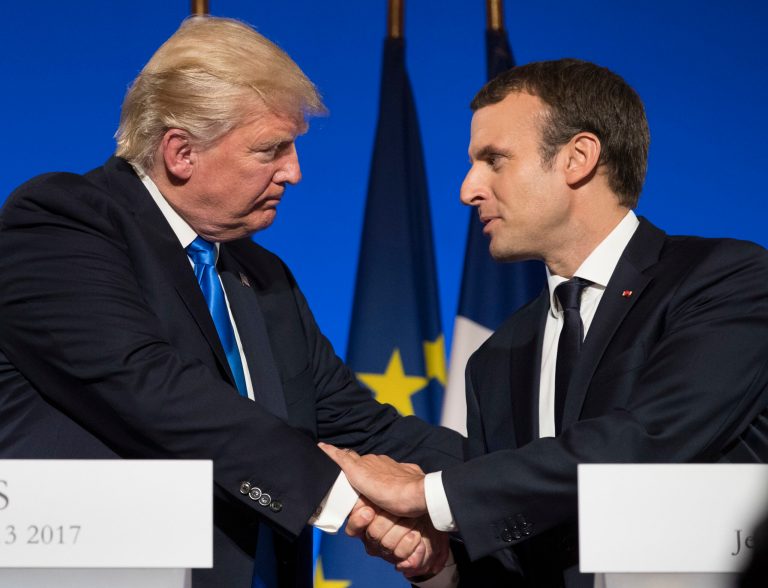President Trump and French President Emmanuel Macron spoke on the phone Saturday about the North Korean situation that has seen tensions rise between Trump and the Hermit Kingdom.