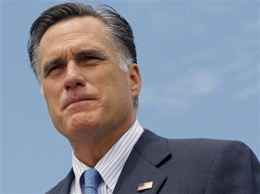 Republican presidential candidate, former Massachusetts Gov. Mitt Romney, speaks at a campaign event in Bow, N.H., Friday, July 20, 2012. Romney auditions on the international stage next week as he travels to England, Israel and Poland looking to establish credibility as a potential commander in chief in his challenge to President Barack Obama. (AP Photo/Charles Dharapak)