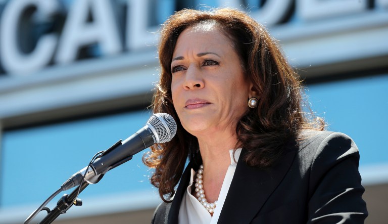 Sen. Kamala Harris, D-Calif., acknowledged the need for criminal justice reform at the congressional level as the Justice Department goes in what she said is a different direction. (AP Photo/Reed Saxon)