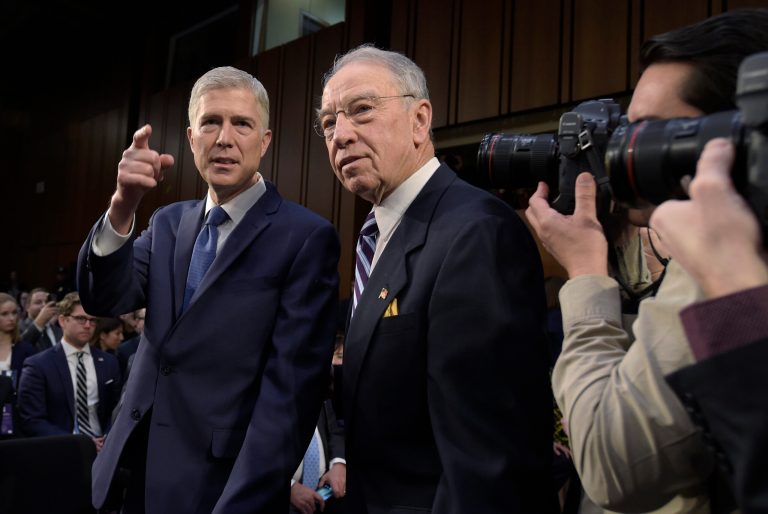 Senate Judiciary Committee Chairman Chuck Grassley said Judge Neil Gorsuch's testimony during his Supreme Court nomination hearing should create a dilemma for anyone considering opposing him. (AP Photo/Susan Walsh)