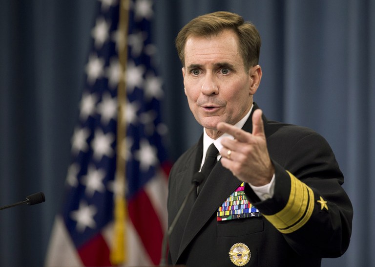 Kirby said the administration is pleased that violence was notably reduced over the weekend, but said that 