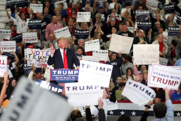Trump asked supporters in a new multiple choice questionnaire to tell him what to do for the next 82 days before Election Day. (AP Photo/Willis Glassgow, File)