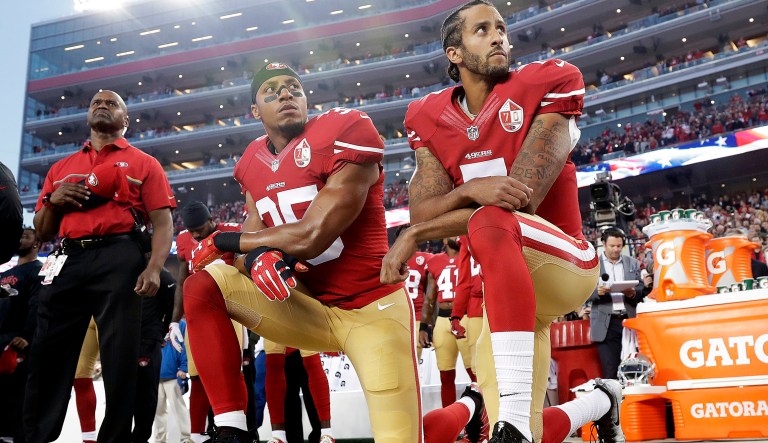 NFL owners have approved a new policy aimed at addressing the firestorm over national anthem protests, permitting players to stay in the locker room during the "The Star-Spangled Banner" but requiring them to stand if they come to the field. The decision was announced Wednesday by NFL Commissioner Roger Goodell during the league's spring meeting in Atlanta. 