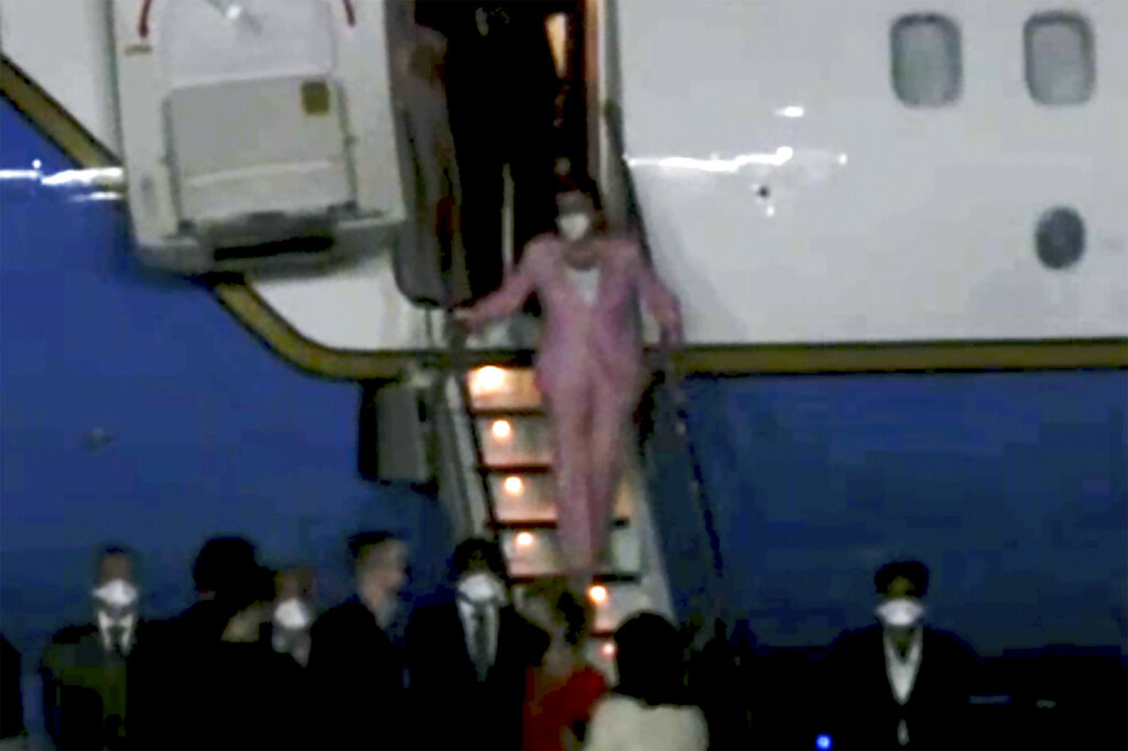 Nancy Pelosi lands in Taiwan for historic visit, pledging ‘unwavering commitment’ to democracy