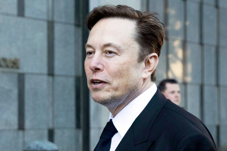 FILE - Elon Musk departs the Phillip Burton Federal Building and United States Court House in San Francisco on Jan. 24, 2023. (AP Photo/Benjamin Fanjoy, File)