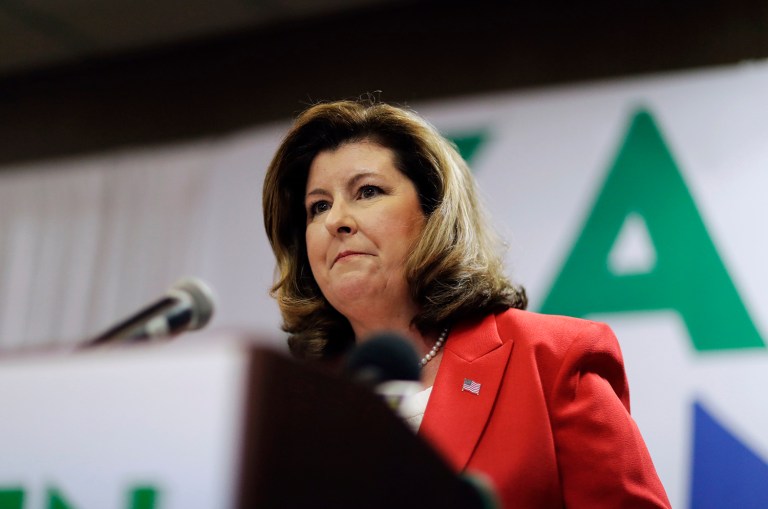 Karen Handel, the former secretary of state in Georgia, said she's feeling confident about a victory in Georgia's 6th Congressional District because she's a native. (AP Photo/David Goldman)