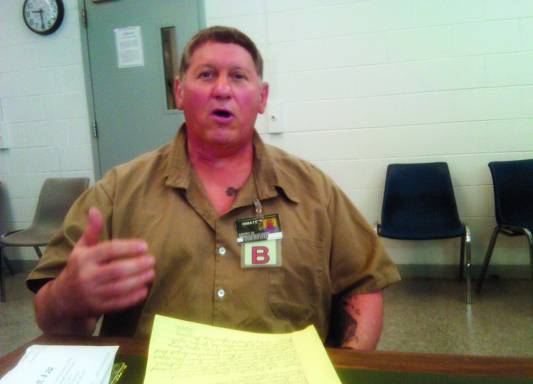 In this photo made April 19, 2012, Gerald Dixon, 53, serving a four-year sentence for transporting prescription painkillers from Florida back to Ohio for illegal sale, describes his drug dealing activities during an interview at Lebanon Correctional Institution in Lebanon, Ohio. Amid a national epidemic of prescription painkiller abuse there's a busy North-South network. 