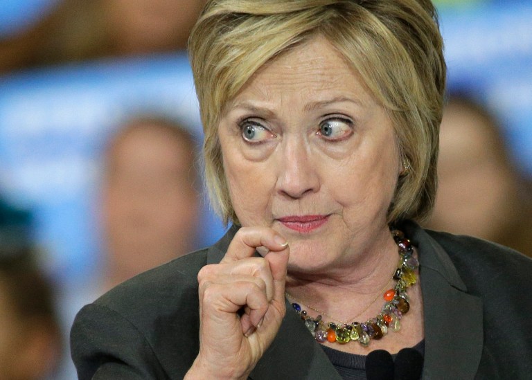 The Hillary for America ad shows Donald Trump talking about being able to buy a new speaker system for his Scotland resort as a result of the economic upheaval in Britain and around the world. (AP Photo)