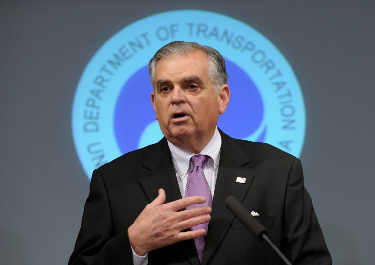 Then-Transportation Secretary Raymond LaHood speaks during a news conference in Washington in January 2013. (AP Photo/Susan Walsh)