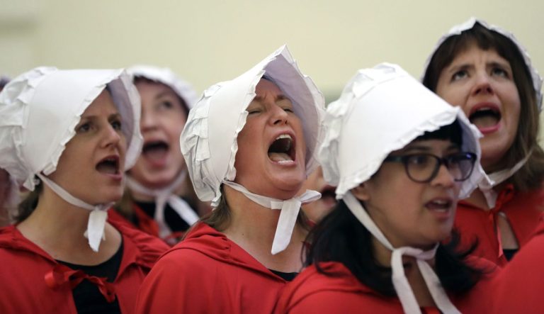 Activists dressed as characters from 