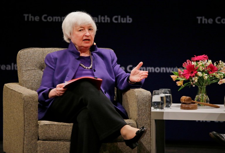 Yellen's senate appearance will be her first in Congress during the new Trump administration. (AP Photo/Eric Risberg)