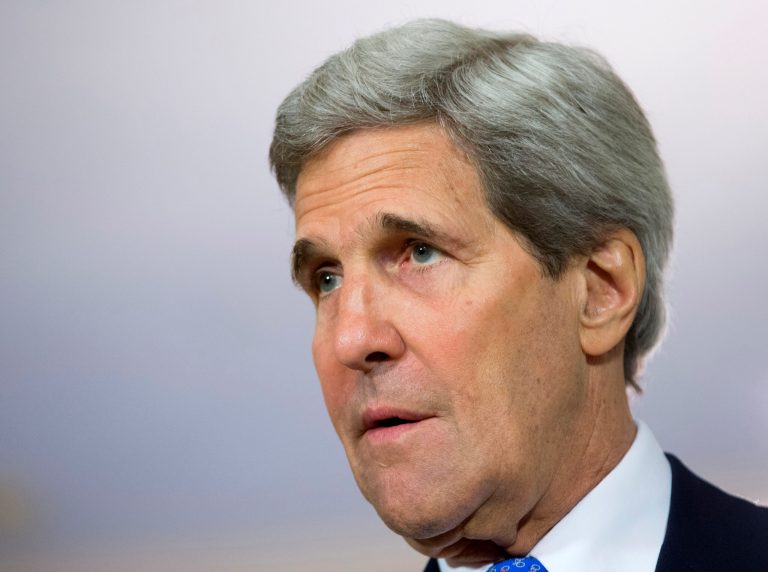 Secretary of State John Kerry speaking at the State Department in Washington. (AP)