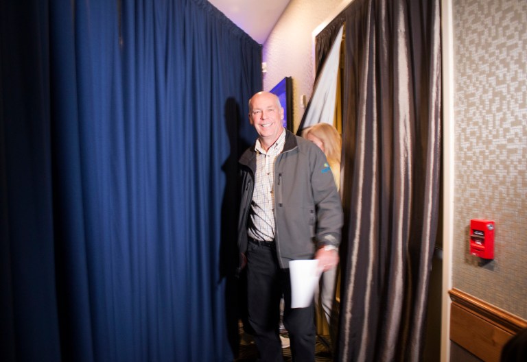 You can body slam a reporter the day before Election Day and still win your race. But I wouldn't recommend it. (AP Photo/Bobby Caina Calvan)
