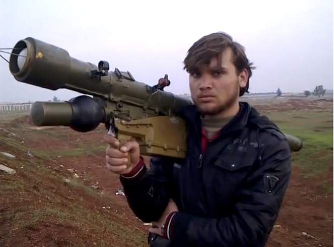 This undated photo obtained by The Associated Press from the Small Arms Survey, shows a man-portable air defense systems, or MANPADS. Armed groups in Syria have an estimated several hundred portable anti-aircraft missiles that could easily be diverted to extremists and used to destroy low-flying commercial planes, according to a new report by a respected international research group. It cites the risk that the missiles could be smuggled out of Syria by terrorists. (AP Photo/Small Arms Survey)