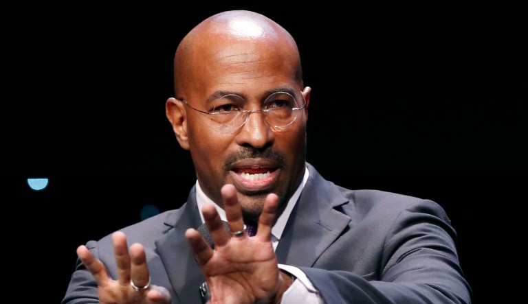REFORM Alliance CEO and political activist Van Jones speaks to participants at the launch of a partnership among entrepreneurs, entertainment moguls, recording artists, and business and sports leaders who hope to transform the American criminal justice system, Wednesday, Jan. 23, 2019, in New York. Jones is a former CNN host and was an adviser to president Barack Obama. Jones said, "I'm thrilled to join forces with the team of incredible leaders at REFORM to free as many human bengs as possible who are unjustly trapped by mass supervision."
