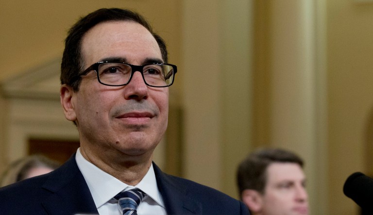 Treasury Secretary Steven Mnuchin testifies before the House Ways and Means Committee on FY'20 budget on Capitol Hill in Washington, Thursday, March 14, 2019.