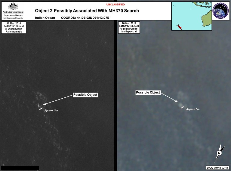 Australia checking 2 objects in search for plane