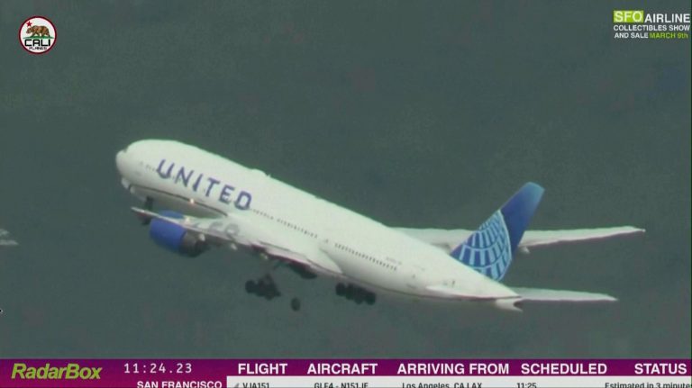 Tire falls off airplane taking off at San Francisco International Airport